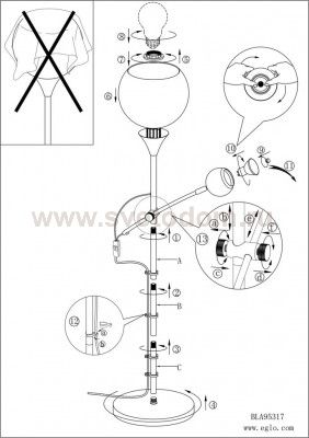 Торшер напольный Eglo 95317 SPELLO 3