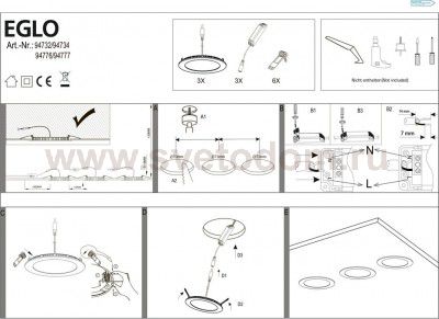 Встраиваемый светильник Eglo 94777 FUEVA 1