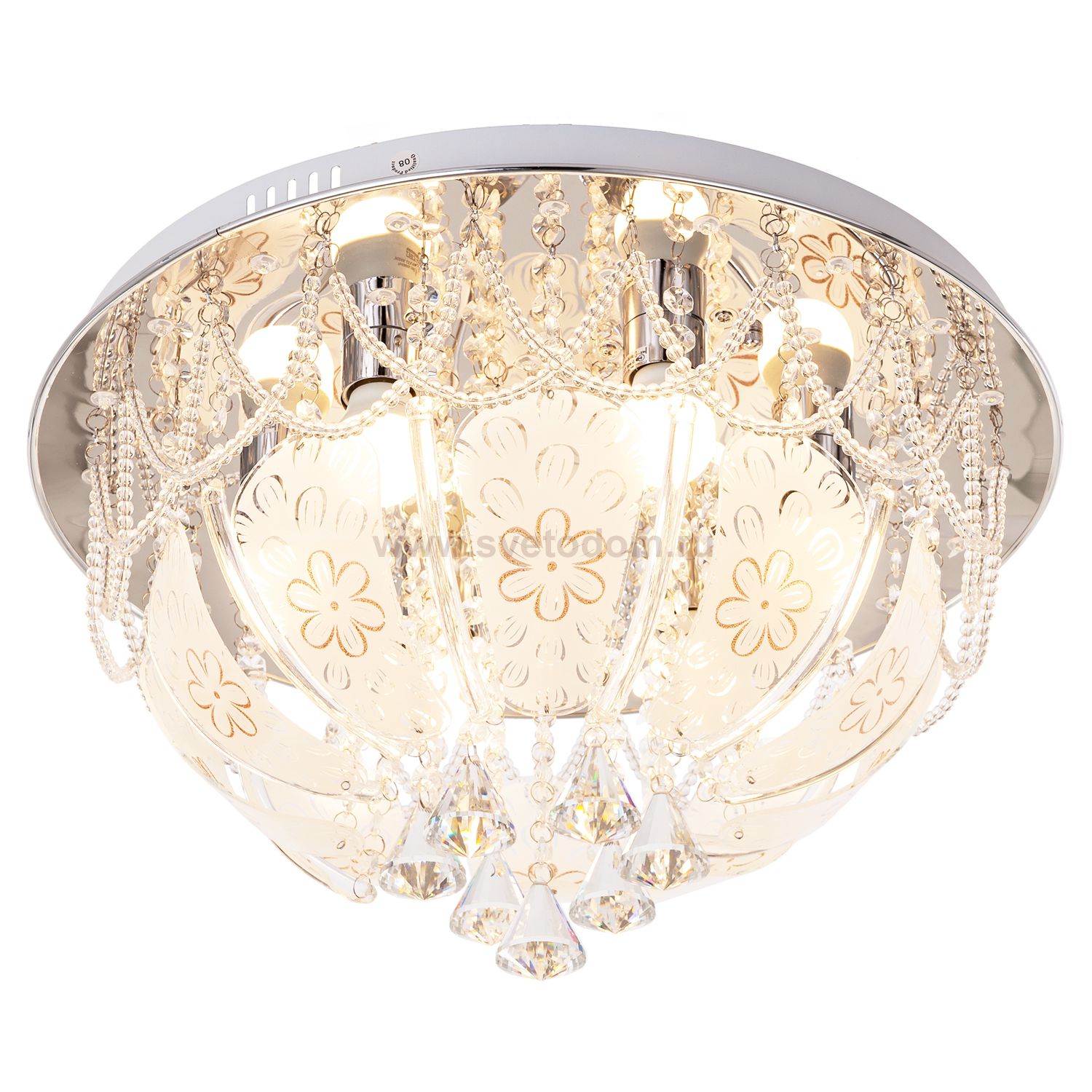 Люстра круглая Экономсвет 10705/6CR RC WTLED