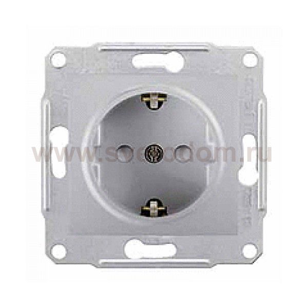 SE Sedna Алюминий Розетка 1-я с/з с защитными шторками (SDN3000160)