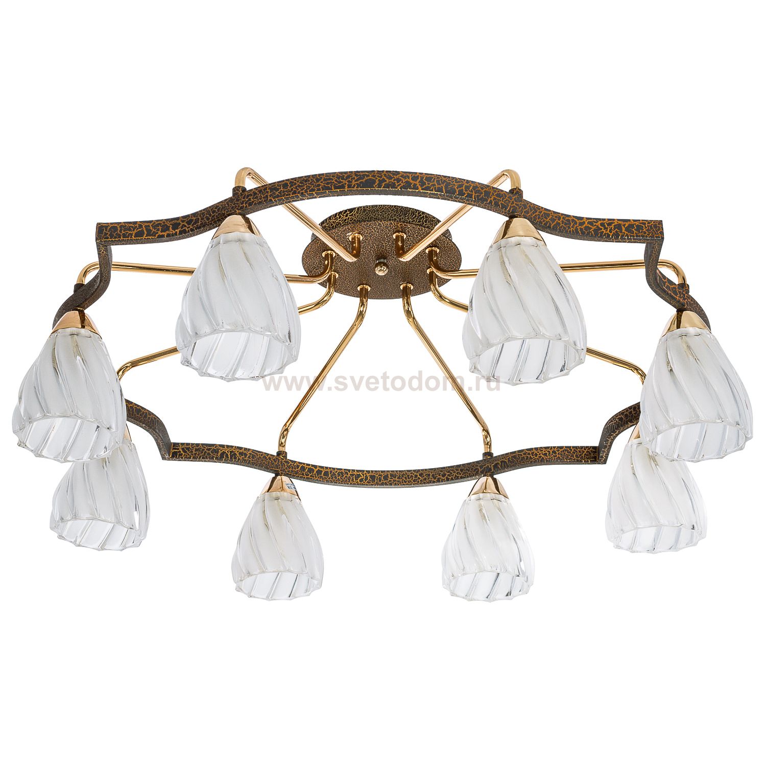 Светильник ЭкономСвет 10883/8FGD+BNBK WT