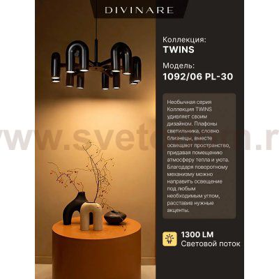 Подвесная люстра Divinare TWINS 1092/06 PL-30