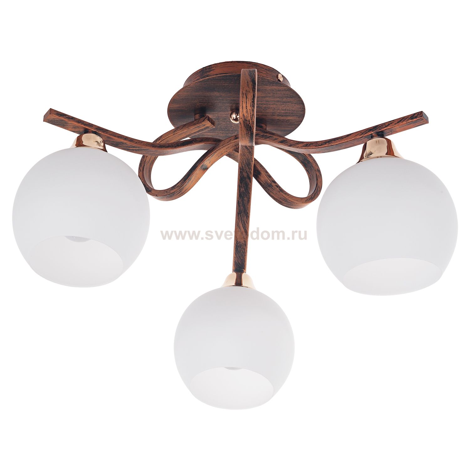 Светильник ЭкономСвет 11154/3FGD+BR WT