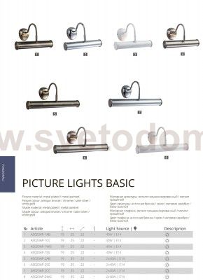 Светильник для картин Arte lamp A5023AP-2WG Picture light