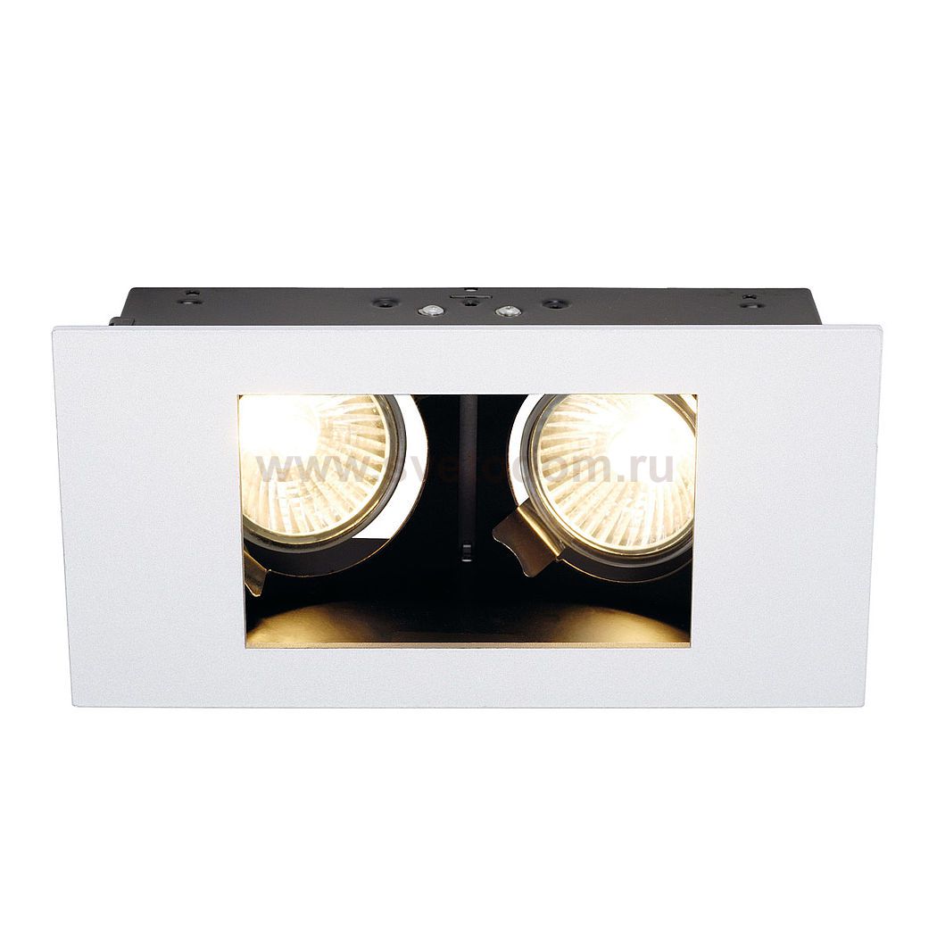 SLV 112431 INDI REC 2S Downlight, recht- eckig, mattweiss, GU10, 2x max. 35W, schwenkbar