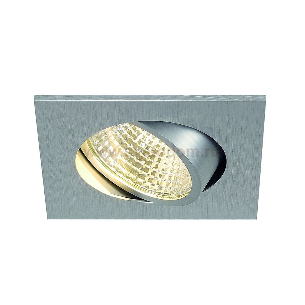 SLV 113966 NEW TRIA LED 3W DL SQUARE Set, Downlight, alu-brushed, 38°, 3000K, inkl. Treiber, Clipfed.