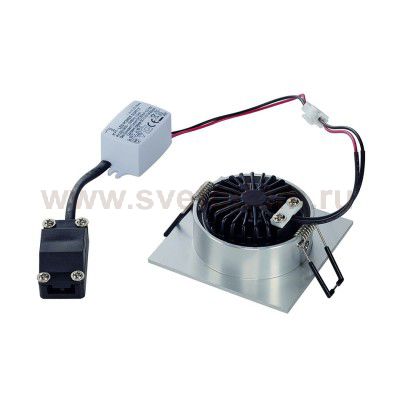 SLV 113966 NEW TRIA LED 3W DL SQUARE Set, Downlight, alu-brushed, 38°, 3000K, inkl. Treiber, Clipfed.