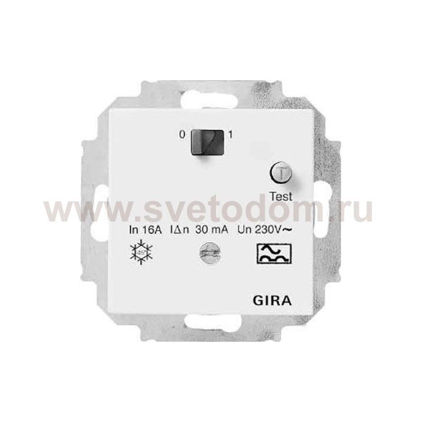 Gira S-55 Алюминий УЗО 30мА, с выключателем (G11426)
