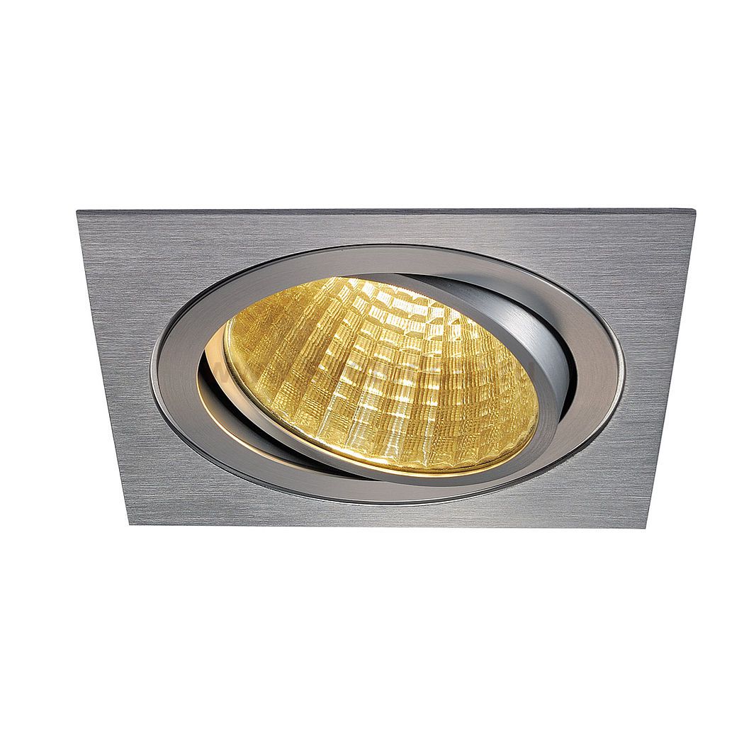 SLV 114286 NEW TRIA LED DL SQUARE Set, alu-brushed, 25W, 30°, 2700K, inkl. Treiber, Clipfed.