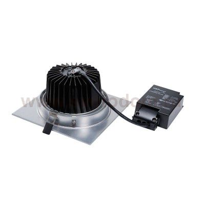 SLV 114286 NEW TRIA LED DL SQUARE Set, alu-brushed, 25W, 30°, 2700K, inkl. Treiber, Clipfed.