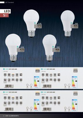 Лампа светодиодная A60 Eglo 11476