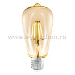 Лампа светодиодная филаментная ST64 (янтарь) Eglo 11521