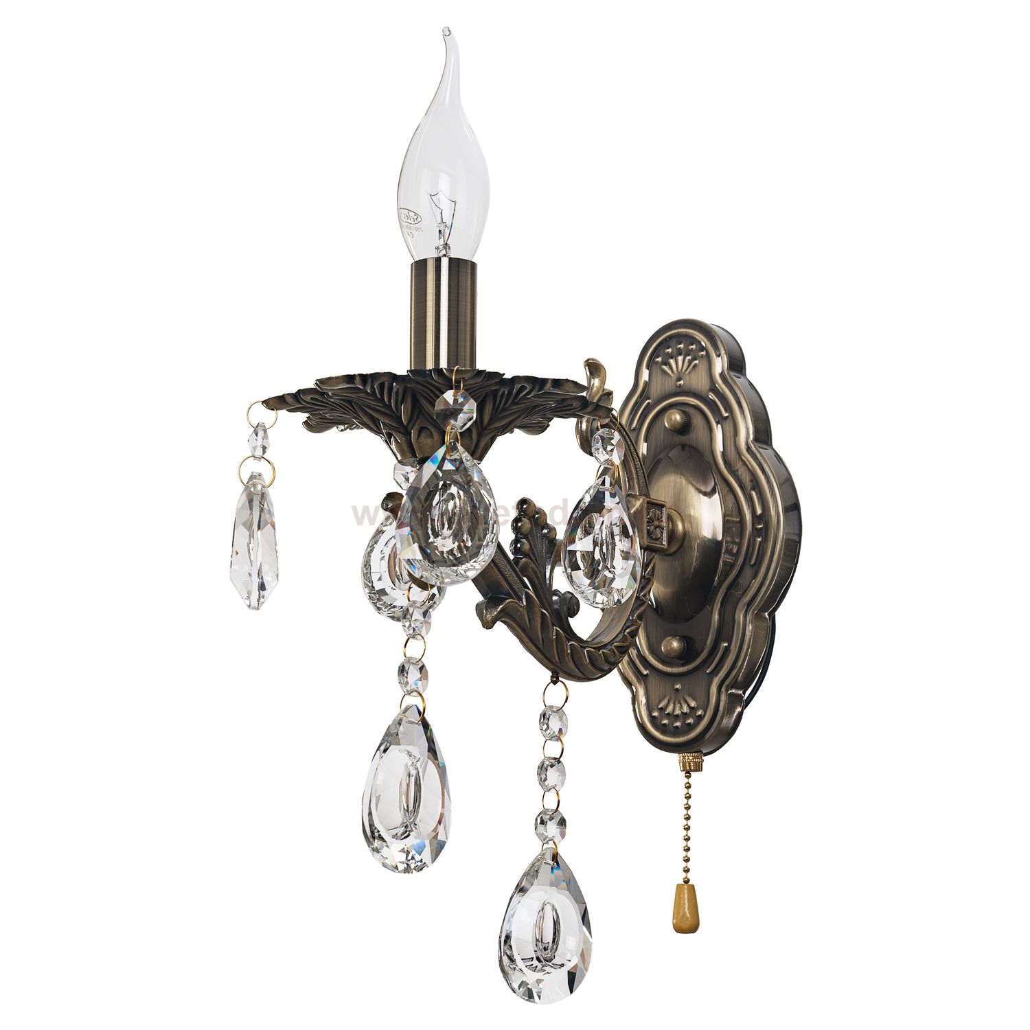 Светильник бра классическое с хрусталем 11549/1wAB WT Экономсвет