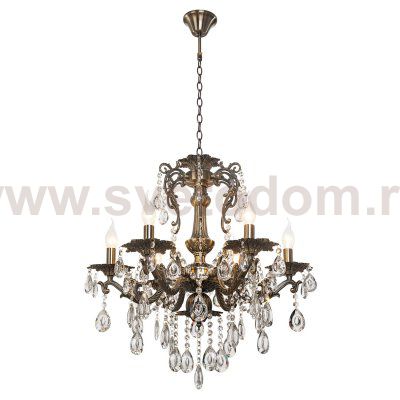 Люстра классическая с хрусталем 11549/6AB WT Экономсвет