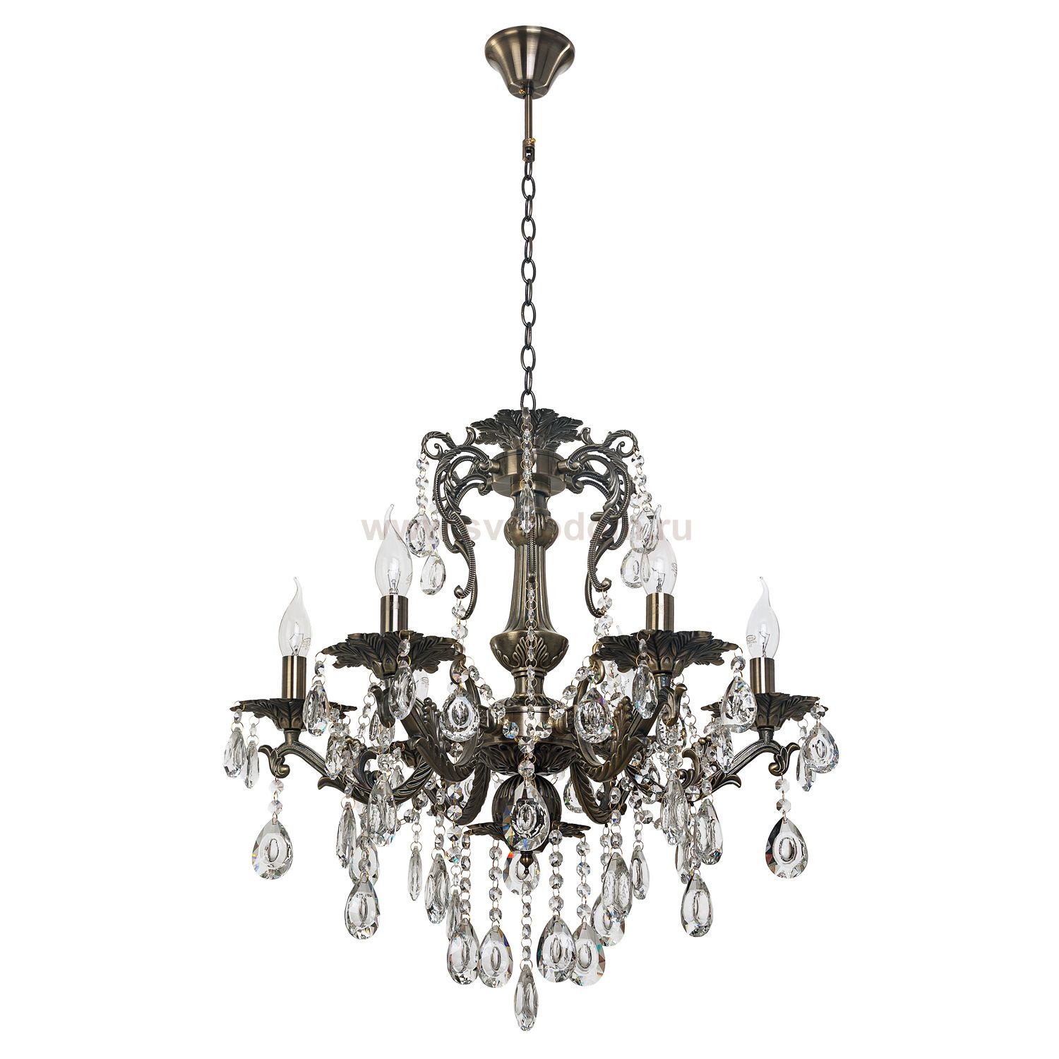 Люстра классическая с хрусталем 11549/6AB WT Экономсвет