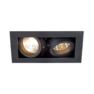 SLV 115520 KADUX 2 GU10 Downlight, eckig, mattschwarz, max. 2x50W
