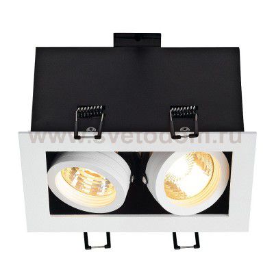 SLV 115521 KADUX 2 GU10 Downlight, eckig, mattweiss, max. 2x50W