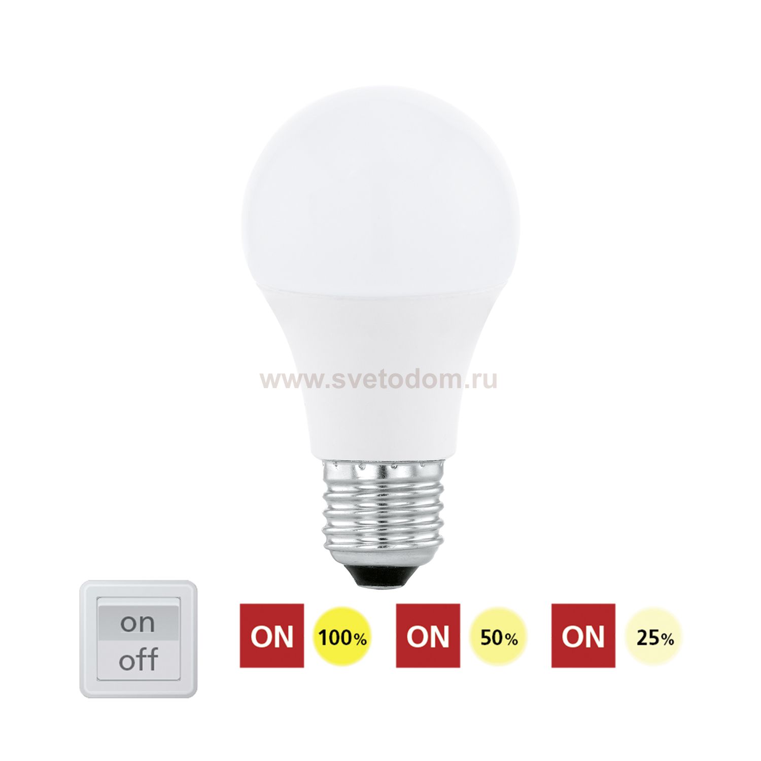 Лампа светодиодная 3 шага диммирования A60 Eglo 11562