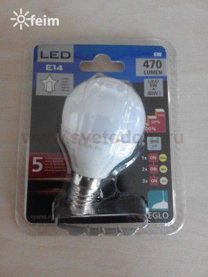 Лампа светодиодная 3 шага диммирования P45 Eglo 11584