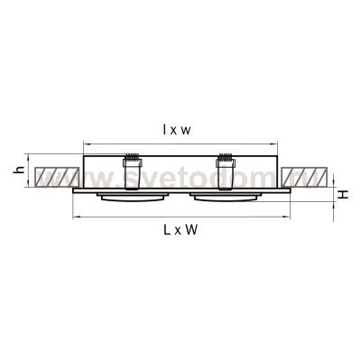 Светильник встраиваемый двойной Lightstar 11612 Singo