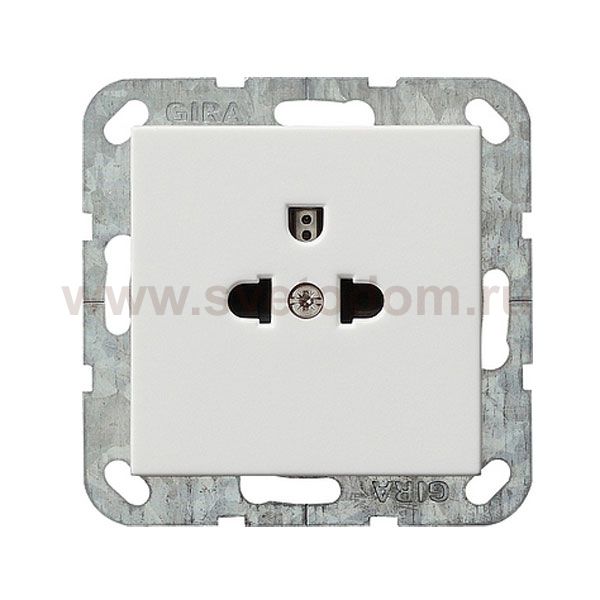 Gira S-55 Бел Розетка с/з и защитой от детей, 