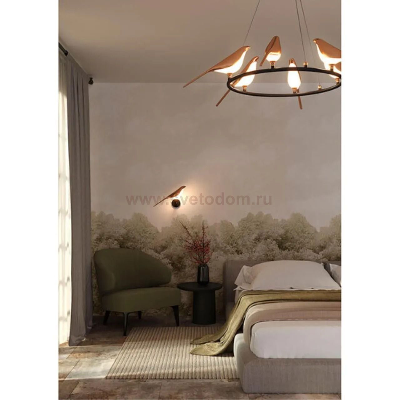 Светильник настенный бра в виде птички Divinare 1188/06 AP-6 SUMMER