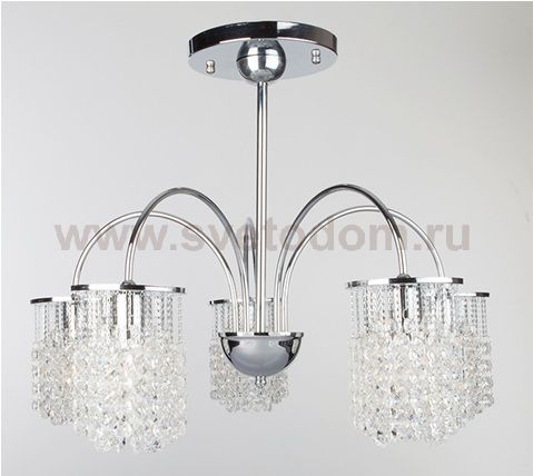 Светильник Eurosvet 1203/5 хром/прозрачный хрусталь Strotskis