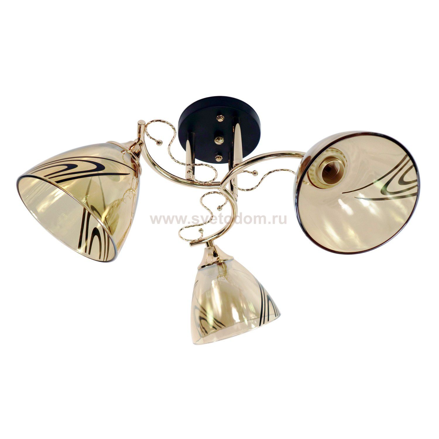 Люстра классическая 12098/3BK+FG AMB+BK Экономсвет