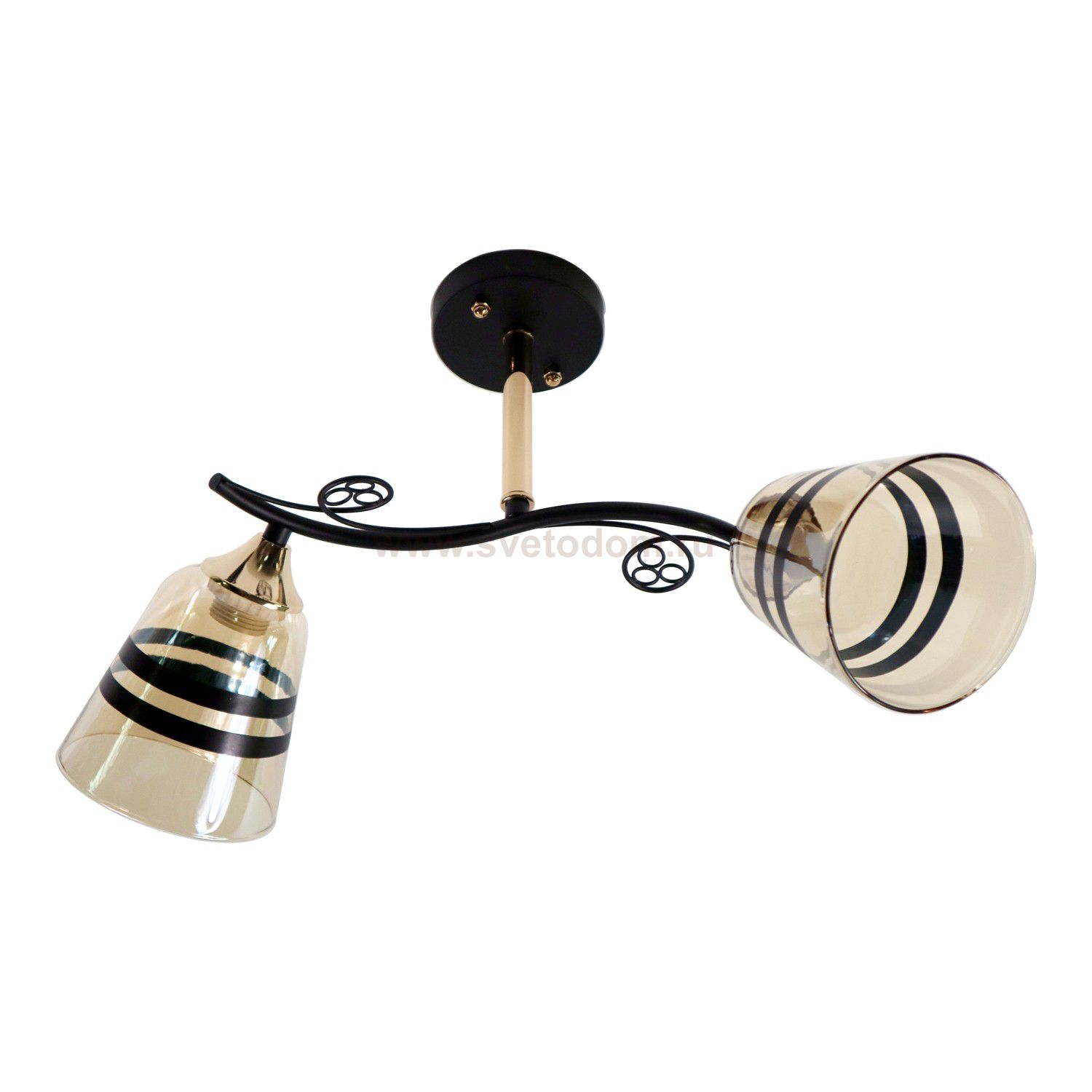 Люстра классическая Экономсвет 12105/2BK+FG AMB+BK