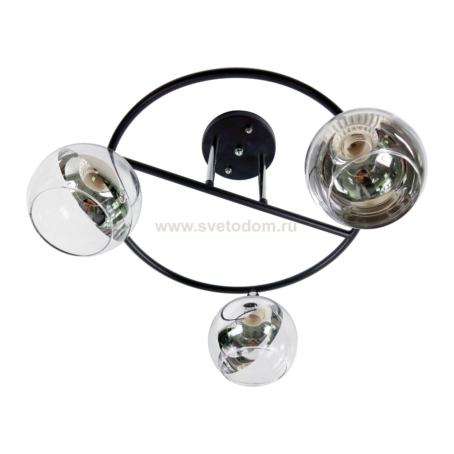 Люстра в стиле модерн Экономсвет 12106/3BK+CR CR+CL