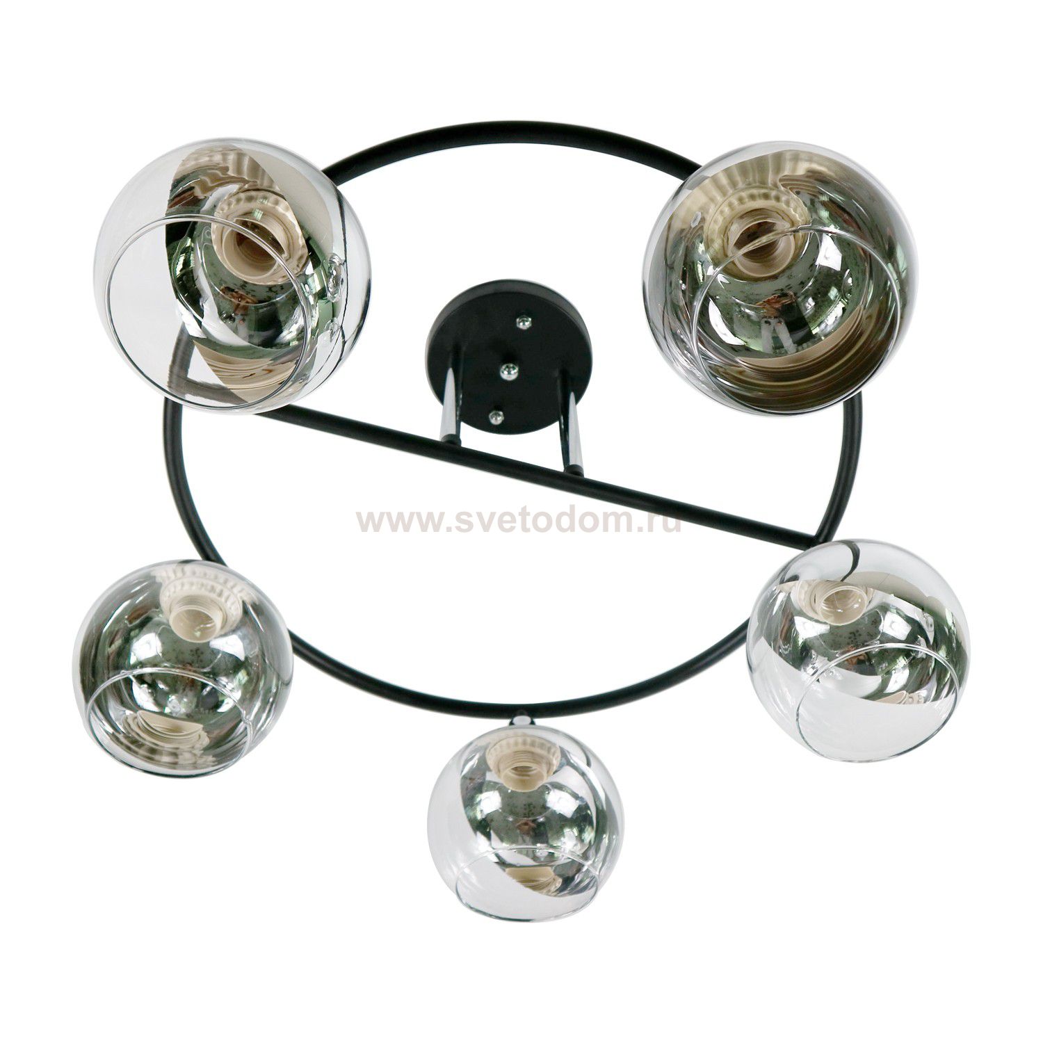 Люстра в стиле модерн Экономсвет 12106/5BK+CR CR+CL