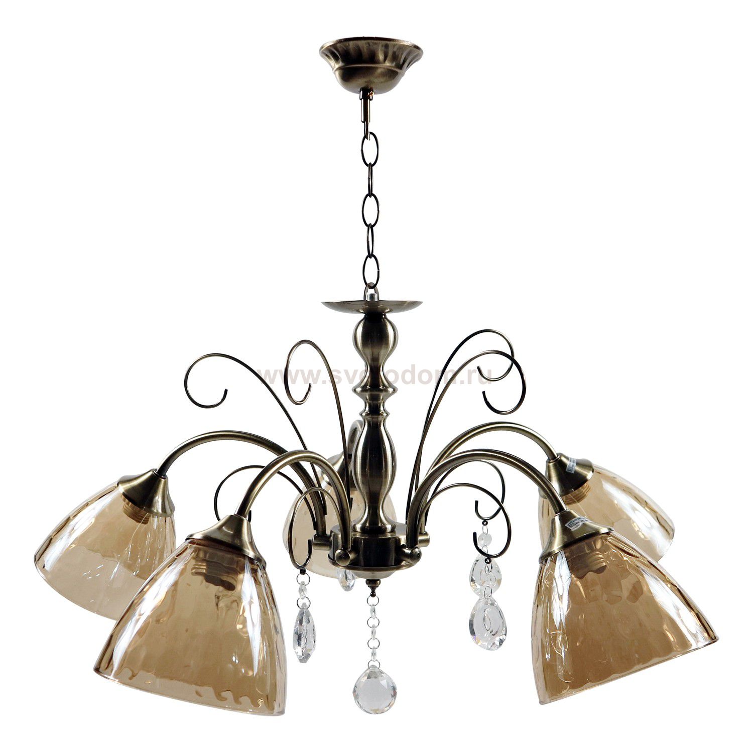 Люстра классическая с хрусталем Экономсвет 12116/5ZAB AMB