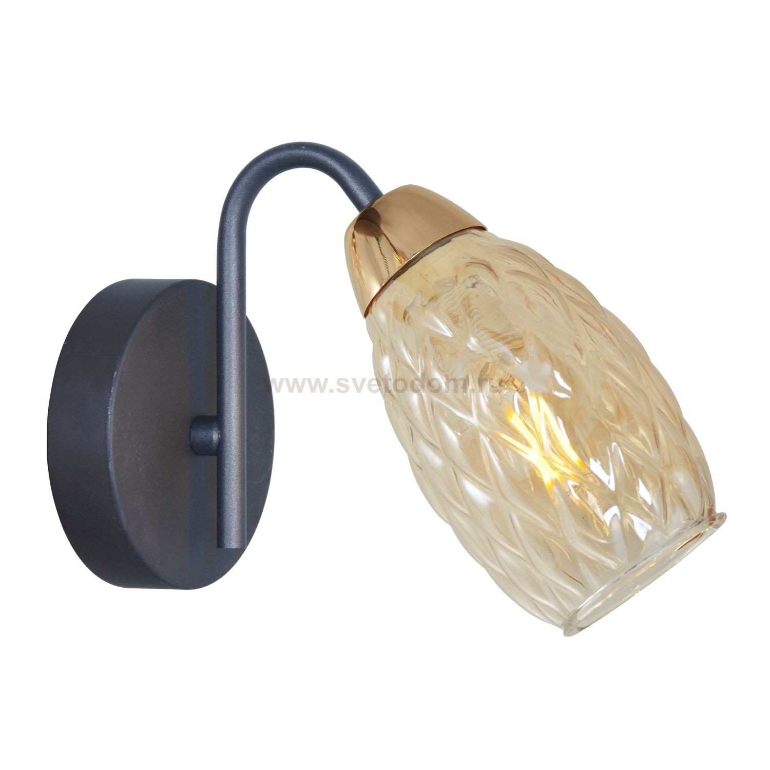 Светильник бра классическое Экономсвет 12126/1wBK+FGD AMB