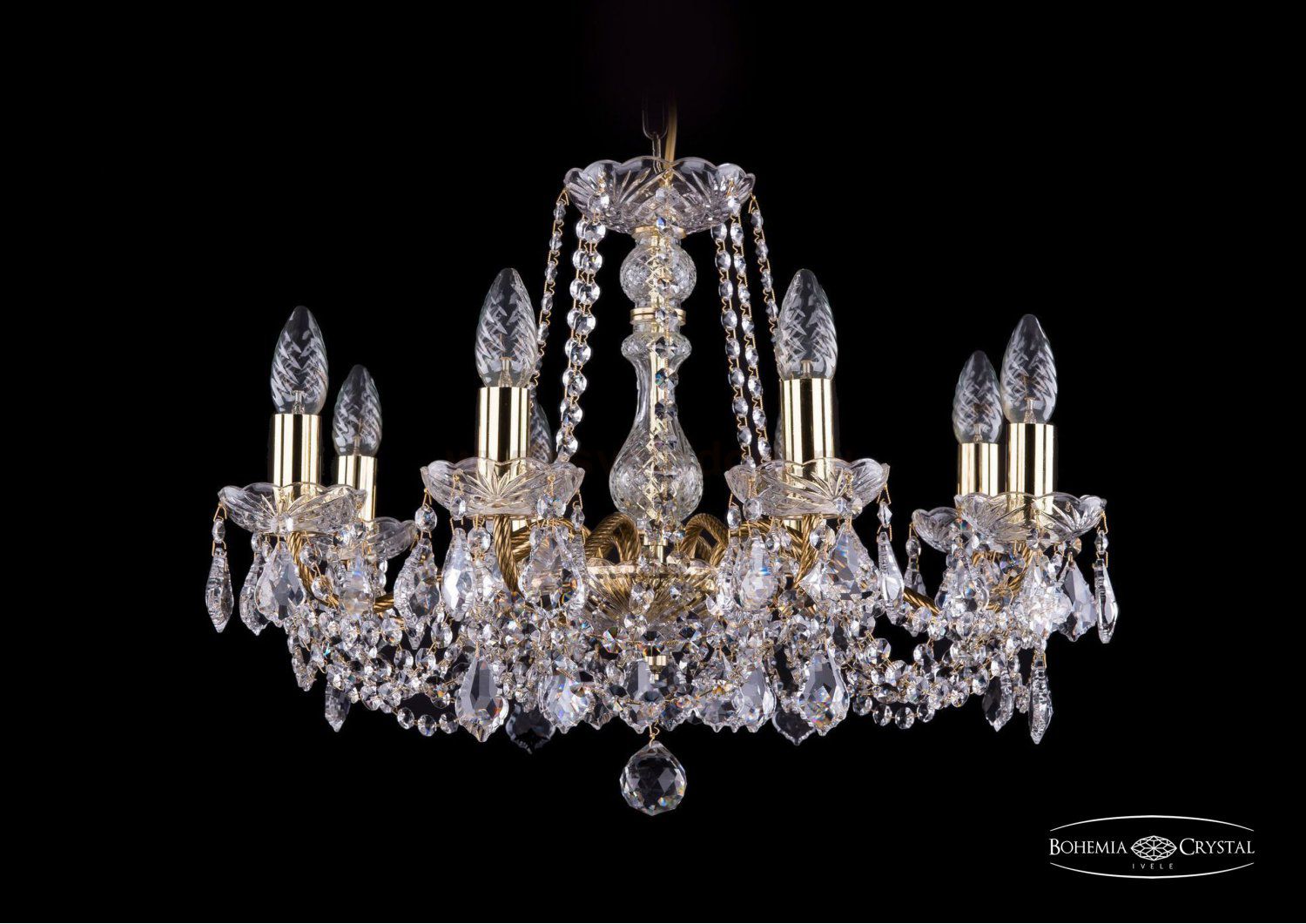 Люстра хрустальная Bohemia Ivele 1214/8/200/G/Leafs