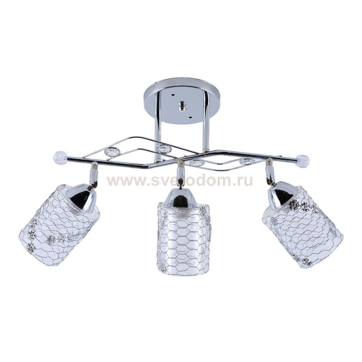 Люстра эконом 12165/3CR CL+CR ЭкономСвет