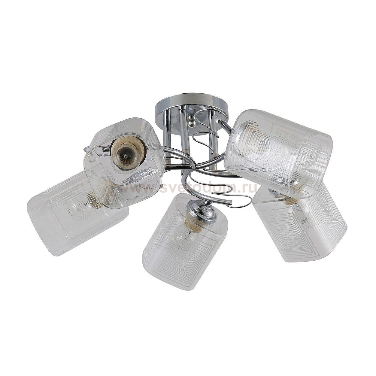Люстра эконом 12175/5CR CL+WT ЭкономСвет
