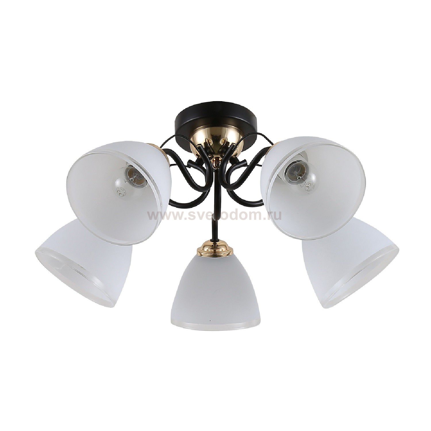 Люстра эконом 12182/5MBK+FGD WT ЭкономСвет