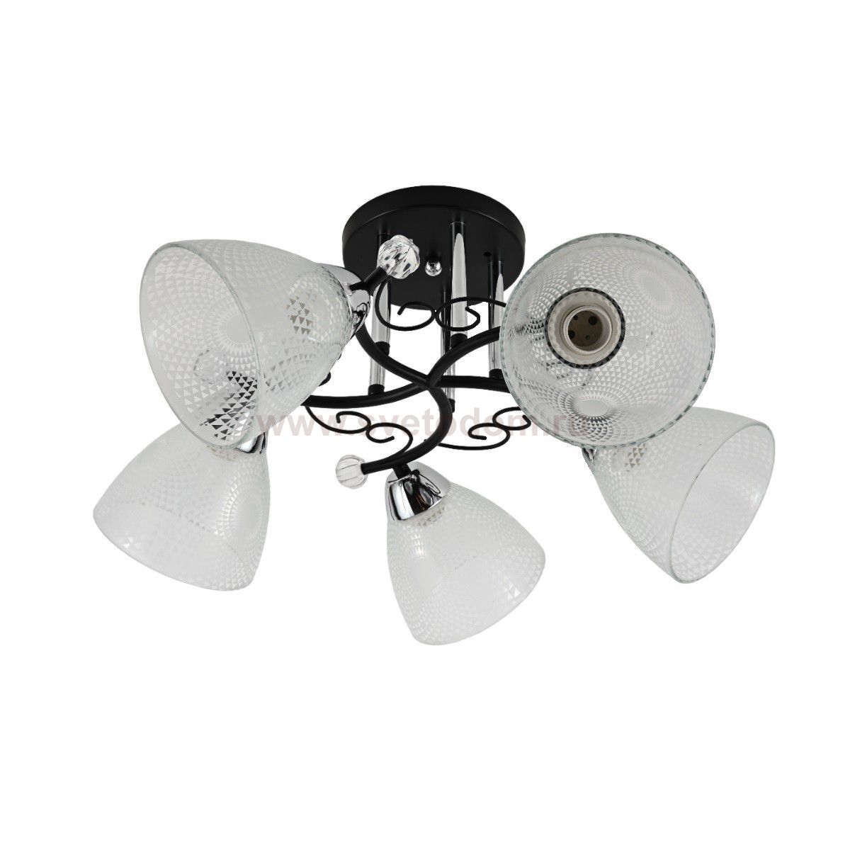 Люстра в стиле модерн 12258/5BK+CR WT Экономсвет