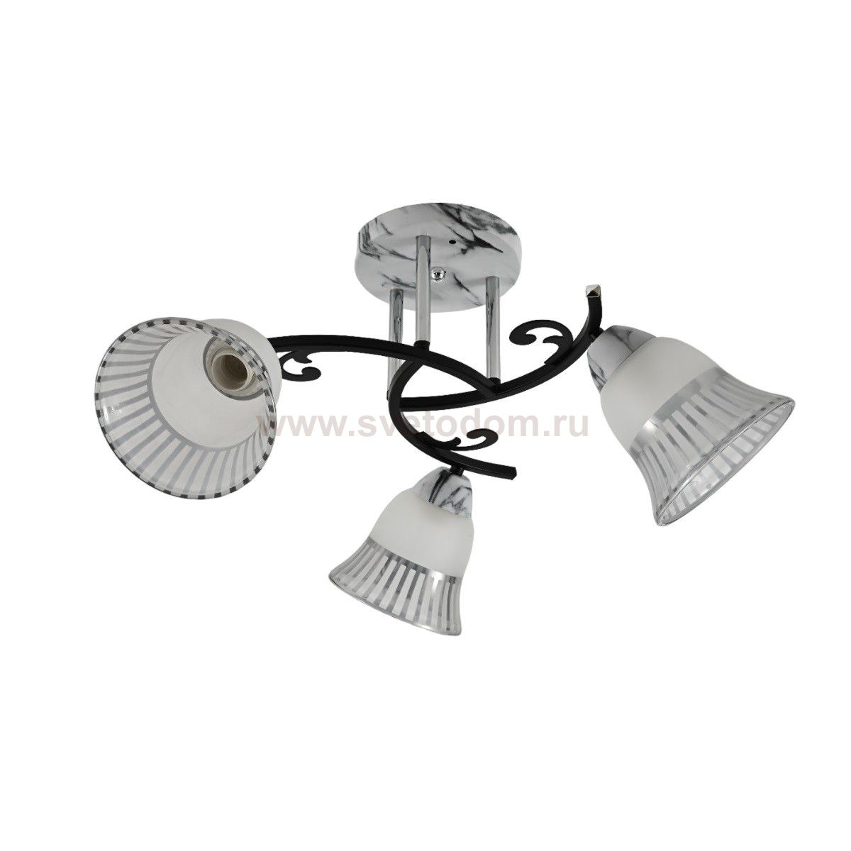 Люстра классическая 12259/3MR+CR+BK WT+CL Экономсвет