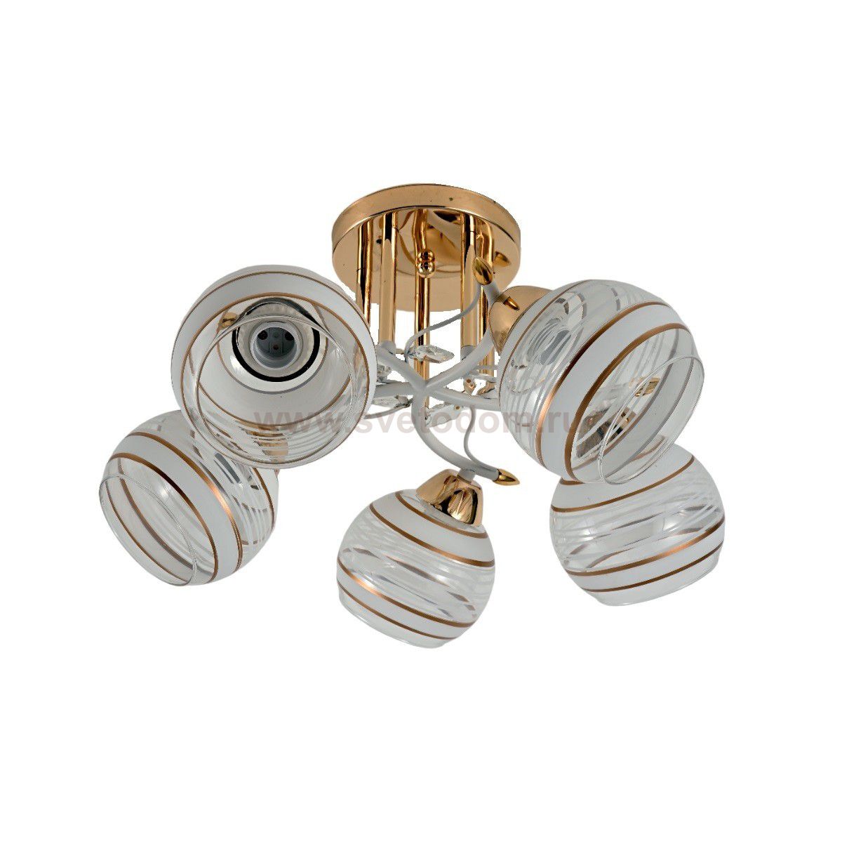 Люстра классическая 12264/5FGD+WT WT+CL+GD Экономсвет