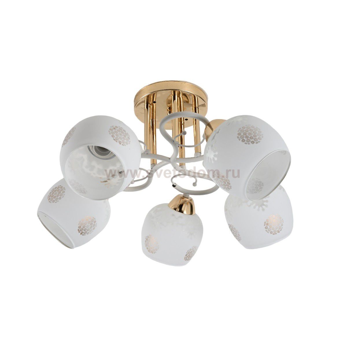 Люстра классическая 12265/5FGD+WT WT+GD Экономсвет
