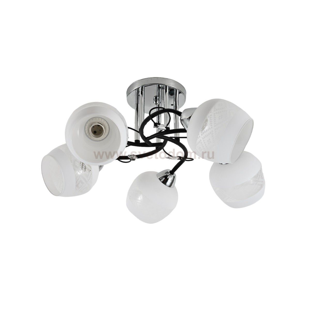 Люстра классическая 12270/5CR+BK WT+CL Экономсвет