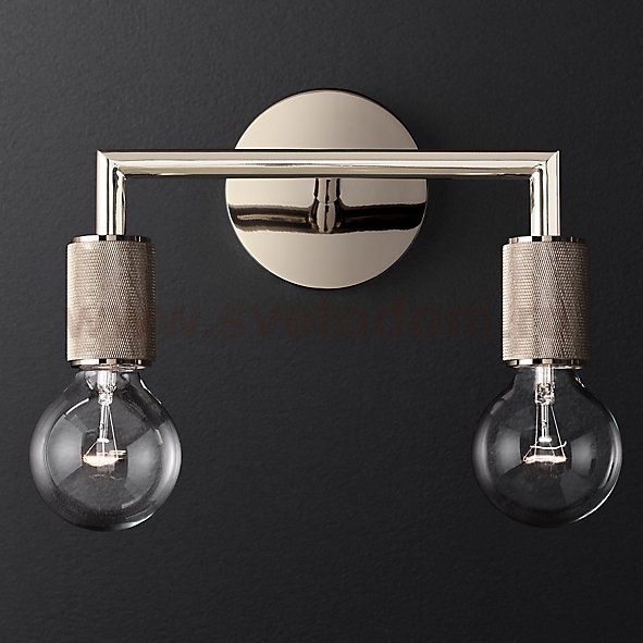 Бра RH Utilitaire Double Sconce Silver ImperiumLoft 123265-22