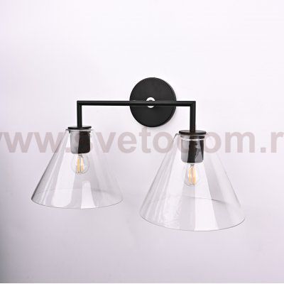 Бра RH Utilitaire Funnel Shade Double Sconce Black ImperiumLoft 123266-22