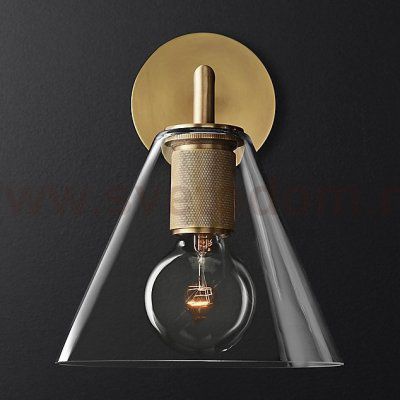 Бра RH Utilitaire Funnel Shade Single Sconce Brass ImperiumLoft 123270-22
