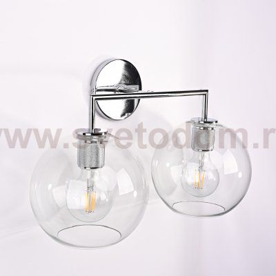 Бра RH Utilitaire Globe Shade Double Sconce Silver ImperiumLoft 123274-22