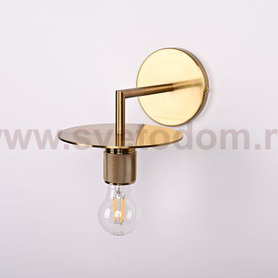 Бра RH Utilitaire Knurled Disk Shade Sconce Brass ImperiumLoft 123282-22