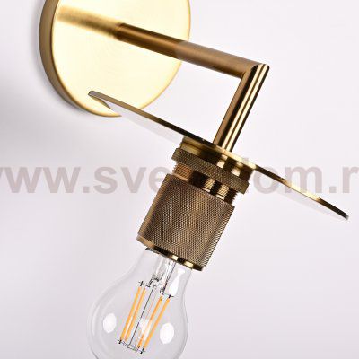 Бра RH Utilitaire Knurled Disk Shade Sconce Brass ImperiumLoft 123282-22