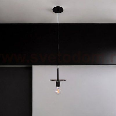 Подвесной светильник RH Utilitaire Disk Shade Pendant Black ImperiumLoft 123642-22