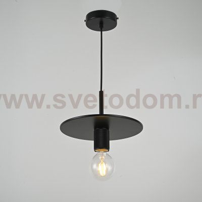 Подвесной светильник RH Utilitaire Disk Shade Pendant Black ImperiumLoft 123642-22